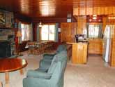 Yosemite Rustic Cabin: view from Comfortable Living Room, looking at the dining area